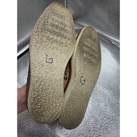 FREE PEOPLE Snake Eyes Loafers Gold & Blue Size 7 Woven Textile Shoes Euro 37 - Picture 9 of 10